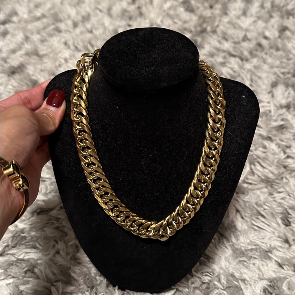 Givenchy Vintage Gold Chunky Cuban Chain Necklace 80's